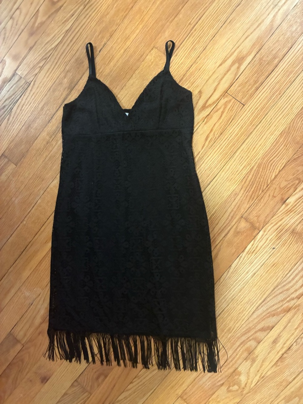 Embroidered Lace Black Dress